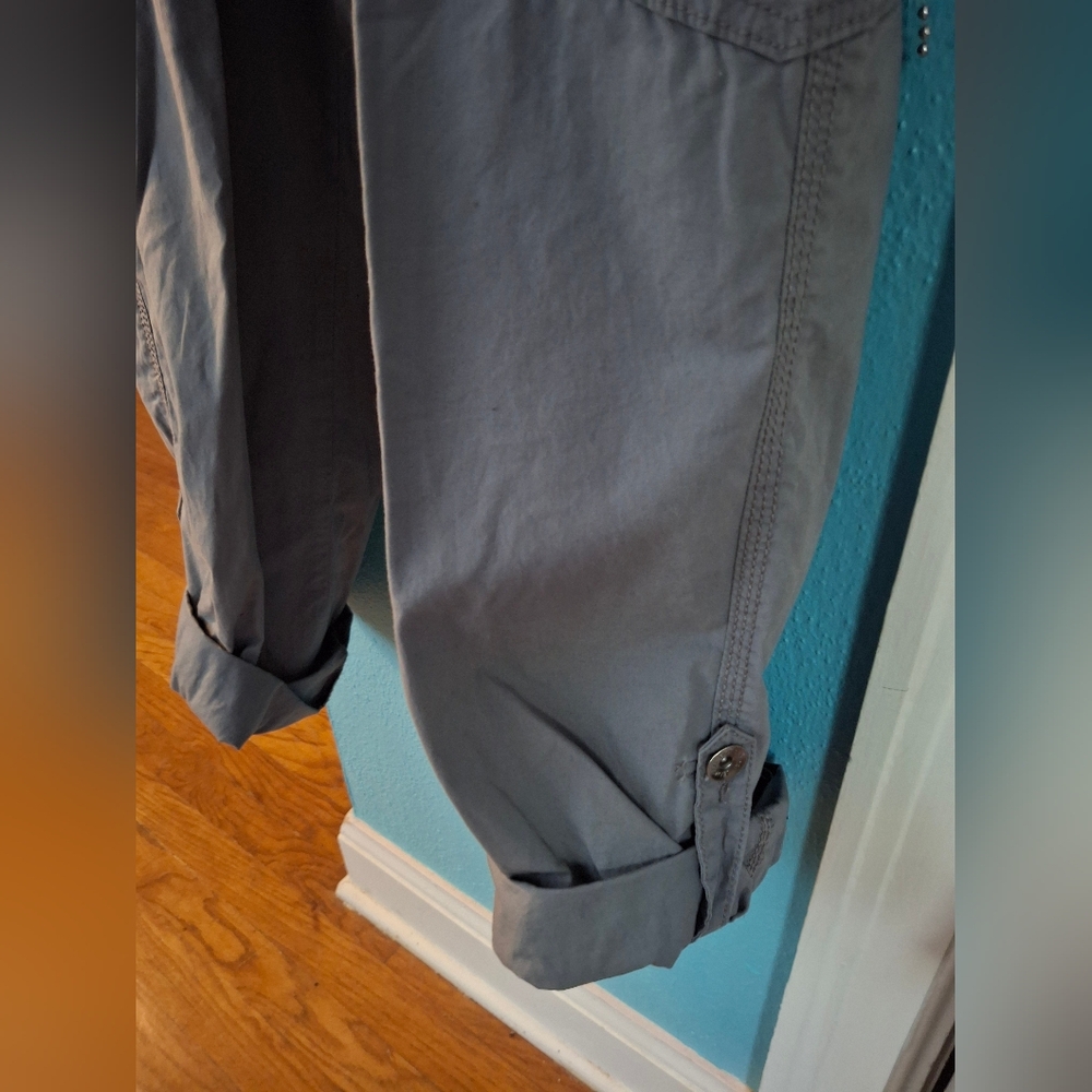 Faded Glory Women's 10R Cargo Pants 100% Cotton Pockets! Gray - Picture 4 of 9